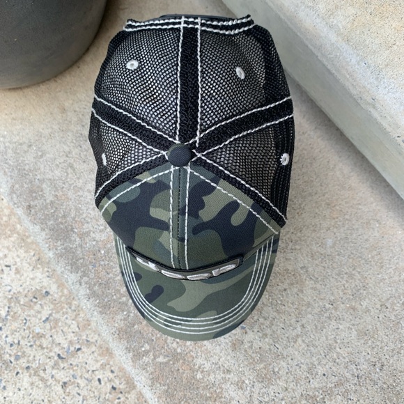 JEEP Camo black snapback mesh trucker cap hat American flag OSFM - Picture 3 of 9